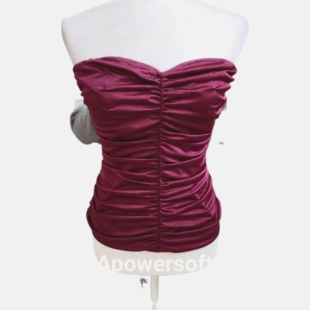 Express Magenta Strapless Zippered Corset Top